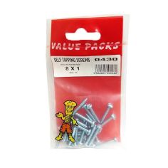 Value Packs Self Tapping Pan Head Screws - 8 X 1" - Pack Of 25