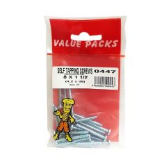 Value Packs Self Tapping Pan Head Screws - 8 x 1 ½" - Pack Of 20