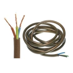 Gold 3 Core Electrical Flex Cable - 0.5 sqmm - Price Per Metre