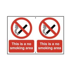 Self Adhesive PVC This Is A No Smoking Area Sign - 300mm x 200mm