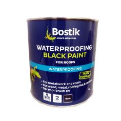 Bostik Waterproofing Black Paint For Roofs - 1L