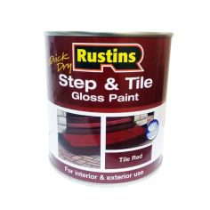 Rustins Quick Dry Step & Tile Gloss Red Paint - 1L