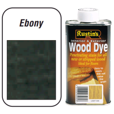 Rustins Wood Dye For Interior & Exterior - Ebony 250ml