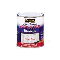 Rustins Quick Dry Enamel Radiator Paint - White Satin 250ml