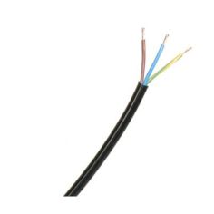 .75 x 3 Round Black Cable (Price per metre)