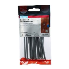 Timco 100 x 4.50 15pc Galvanised Round Wire Nails