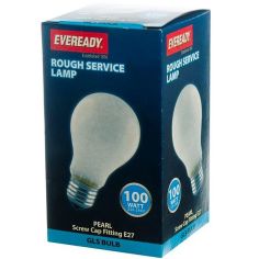Eveready 100W Rough Service Pearl GLS Screw Cap E27/ ES Light Bulb