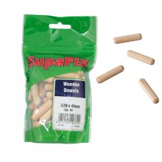 SupaFix Wooden Dowels - M10 x 40mm - Pack Of 50