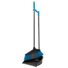 SupaHome Upright Dustpan & Brush - Silver / Blue