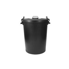 Black Clip Top Plastic Dustbin - 110L