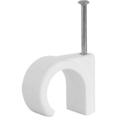 10mm Round White  Cable Clips - Box of 100