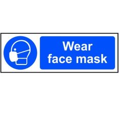 Rigid PVC Wear A Face Mask Sign - 300 x 100mm