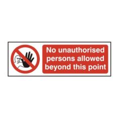 RPVC No Unauthorised Persons Sign - 300 x 100mm