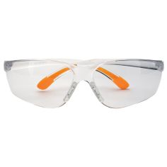 Draper Expert Clear Lens Orange Tipped Frame Safety Glasses with UV Protection