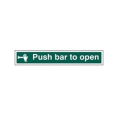 Push bar to open - Sign RPVC (300 x 100mm)