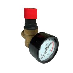 Eagle 1/2" 3bar Brass Safety Valve with Pressure Gauge