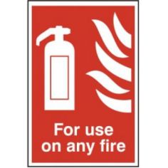 For use on any fire - PVC Sign (200mm x 300mm)