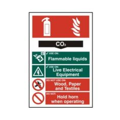 Fire extinguisher composite - CO2 - PVC Sign (200 x 300mm)