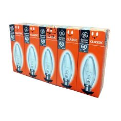 GE Classic 60w Incandescent B22/ BC Lightbulb - Pack Of 5