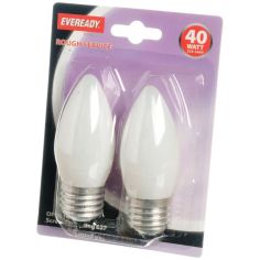 Eveready 40W Incandescent Opal Candle E27/ ES Lightbulb - Pack Of 2