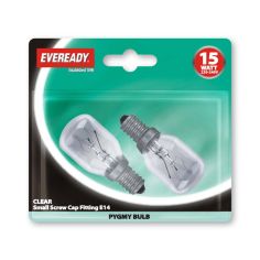 Eveready 15W Pygmy Small Screw Cap Fitting E14/ SES Light Bulb - 2 Pack