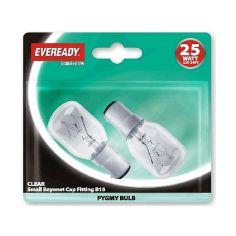 Eveready 25W Pygmy Small Bayonet Cap Fitting B15/ SBC Light Bulb - Pack of 2