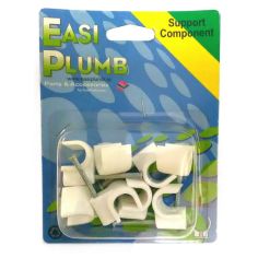 Easi Plumb Nail Pipe Clips -  15mm - Pack of 8