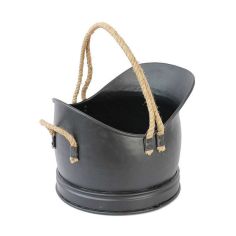 Mansion Medium Black Coal Hod With Rope Handles