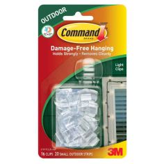 Command™ Outdoor Clear Hanging Light Clips - Pack Of 16
