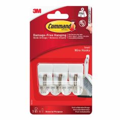 Command Hanging White Wire Hooks - 3 Small Hooks - 0.5lb (225g)