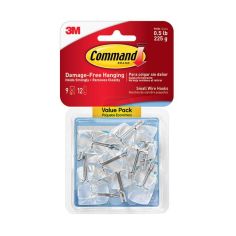 Command Hanging Clear Wire Hooks - 9 Small Hooks - 0.5lb (225g)