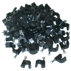 7mm Cable Clips Black (100 pack)