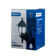 Powermaster 6-Sided Black Aluminium Wall Lantern