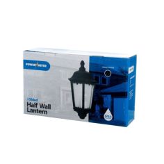 Powermaster 3-Sided Black Aluminium Half Wall Lantern