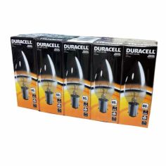 Duracell 60W Incandescent Clear Candle SBC / B15 Lightbulb - Pack Of 10