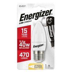 Energizer 5.2W LED Opal Candle E27/ ES Light Bulb