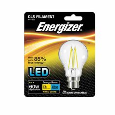 Energizer 6W Filament LED Clear GLS B22 Lightbulb