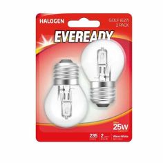 Eveready 20W Halogen Clear Golf E27 Lightbulb - Pack Of 2