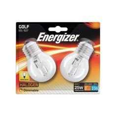 Energizer 20W Halogen Clear Golf E27 Lightbulb - Pack Of 2