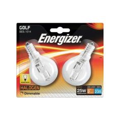 Energizer 20W Halogen Clear Golf E14 Lightbulb - Pack Of 2