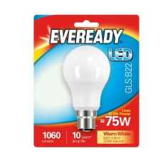 Eveready 10.8W LED Frosted GLS B22 Lightbulb
