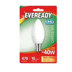 Eveready 6w LED Opal Candle SBC / B15 Lightbulb