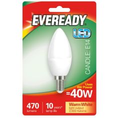 Eveready 6w LED Opal Candle SES / E14 Lightbulb
