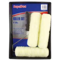 SupaDec Paint Roller Set + 2 Free Extra Roller Heads - 9"