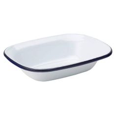 Enamel oblong pie dish - 18cm 