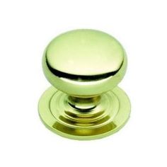 Polished Brass Victorian 32mm Solid Cupboard Knob