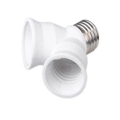 E27- 2E27A White Adaptor - Twin