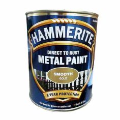 Hammerite Direct To Rust Metal Paint - Smooth Gold 750ml