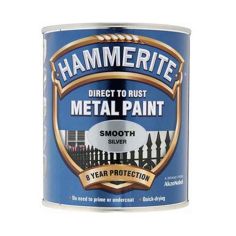 Hammerite Direct To Rust Metal Paint - Smooth Silver 750ml