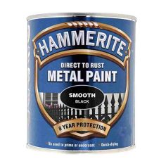 Hammerite Direct To Rust Metal Paint - Smooth Black 750ml